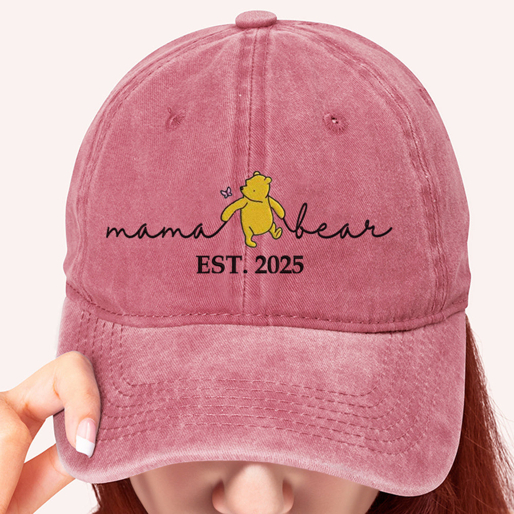 Personalized Embroidered Mama Bear Baseball Cap Custom Unique Mama Bear Gift for Mother’s Day