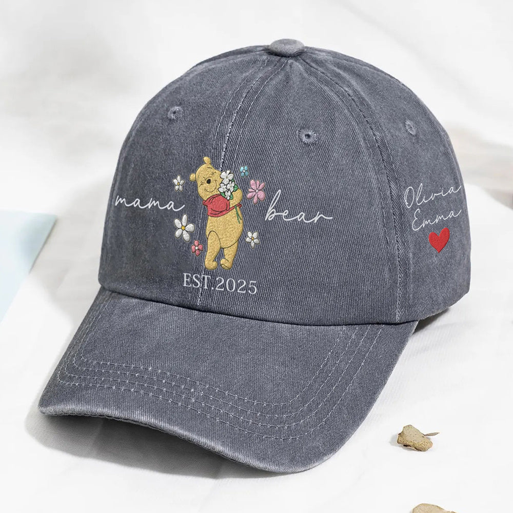 Personalized Embroidered Mama Bear Baseball Cap Custom Unique Mama Bear Gift for Mother’s Day