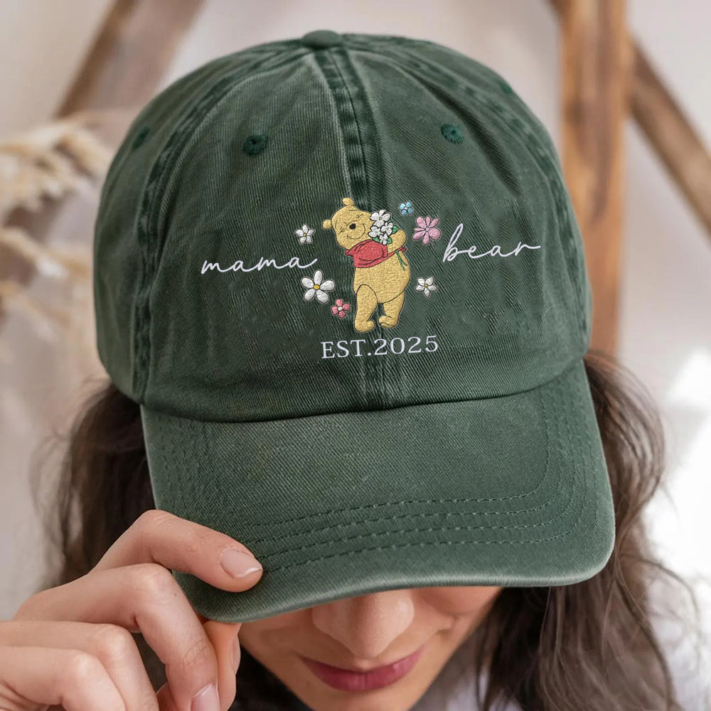 Personalized Embroidered Mama Bear Baseball Cap Custom Unique Mama Bear Gift for Mother’s Day