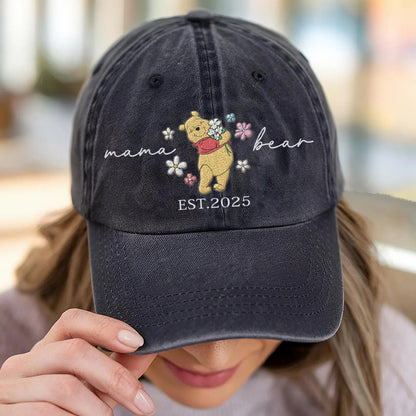 Personalized Embroidered Mama Bear Baseball Cap Custom Unique Mama Bear Gift for Mother’s Day