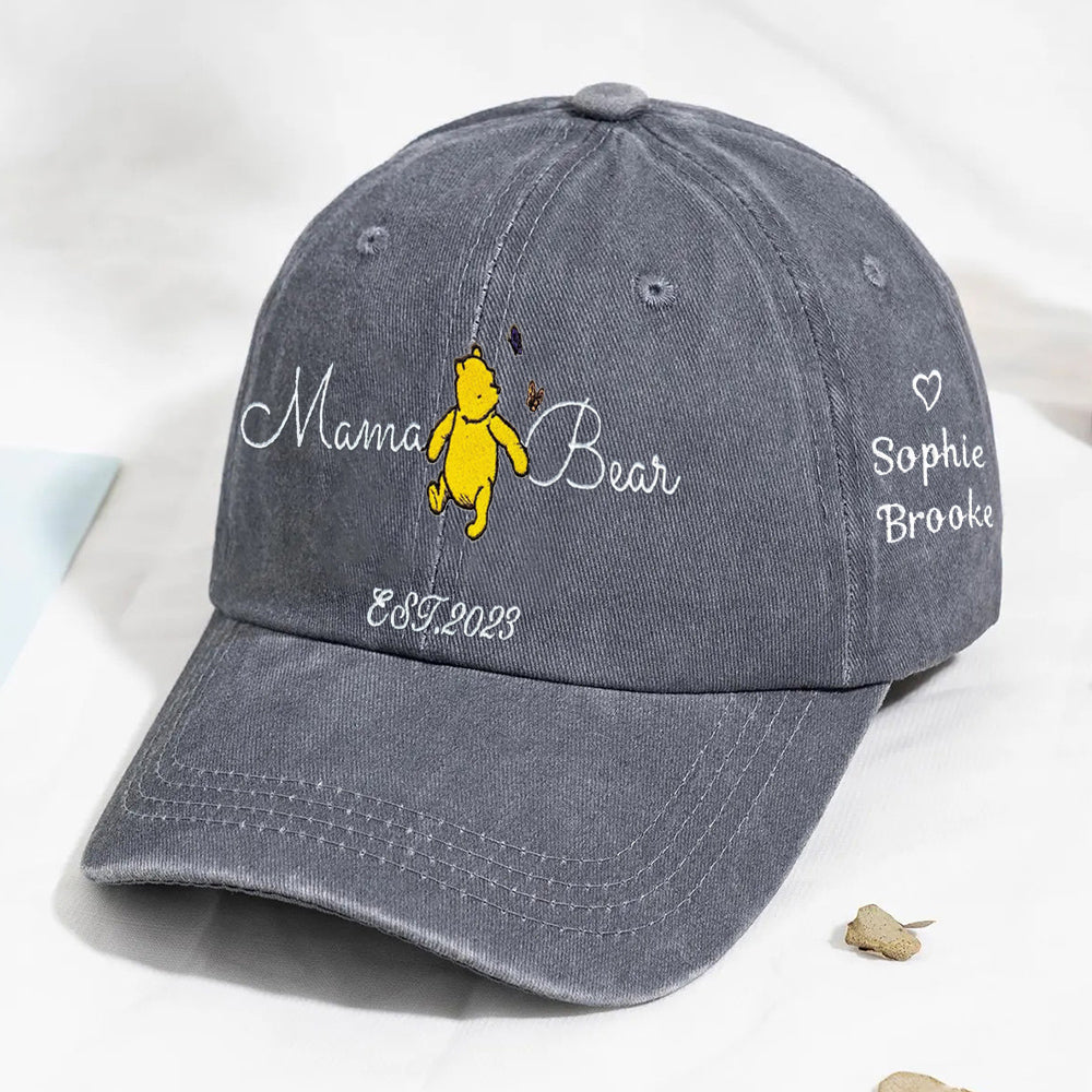 Personalized Embroidered Mama Bear Baseball Cap Custom Unique Mama Bear Gift for Mother’s Day