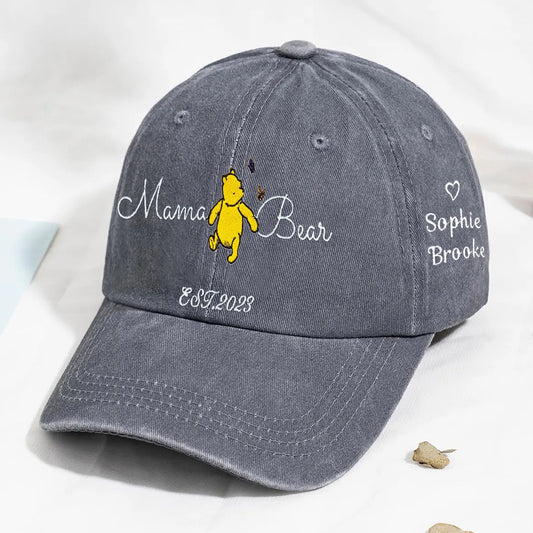 Personalized Embroidered Mama Bear Baseball Cap Custom Unique Mama Bear Gift for Mother’s Day