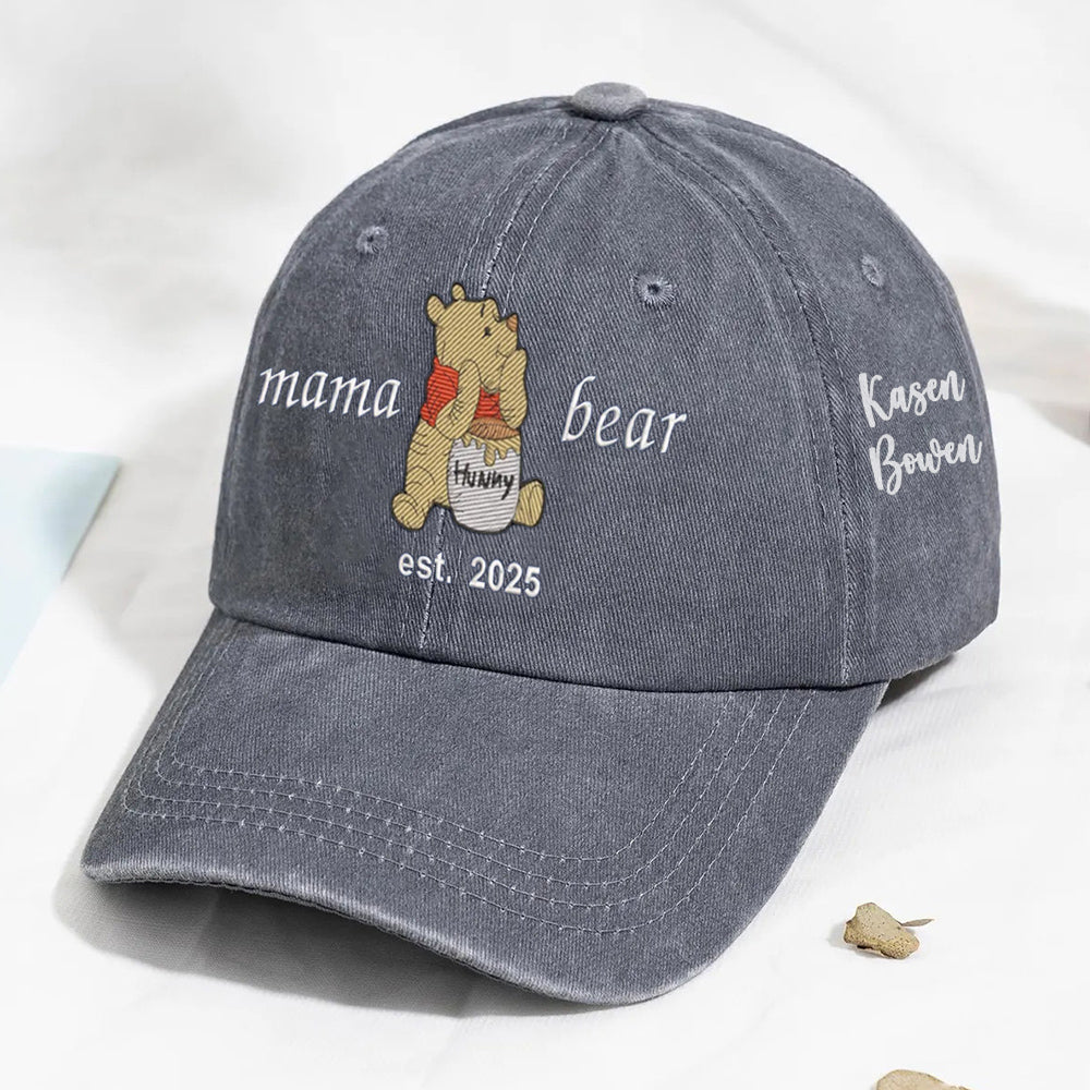Personalized Embroidered Mama Bear Baseball Cap Custom Unique Mama Bear Gift for Mother’s Day