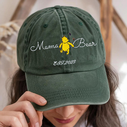Personalized Embroidered Mama Bear Baseball Cap Custom Unique Mama Bear Gift for Mother’s Day