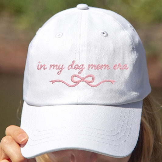 Personalized Embroidered In My Dog Mom Era Baseball Cap with Bow Custom Dog Mom Hat Mother’s Day Gift Ideas