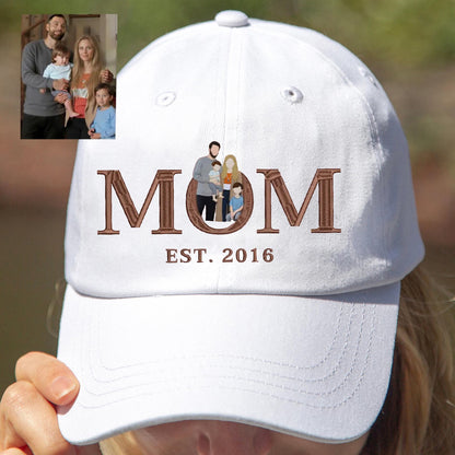 Embroidered Mom Portrait Baseball Cap With Photo Personalized Mom Hat Mother’s Day Gift Ideas