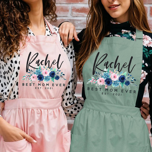Personalized Aprons for Women Mom Grandma Mother's Day Kitchen Aprons Best Aprons for Women