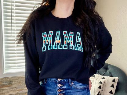 Personalized Embroidered Southwestern Aztec Mama Mom Grandma Auntie Sweatshirt Hoodie Mother's Day Gift