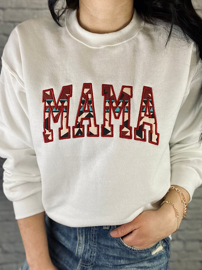 Personalized Embroidered Southwestern Aztec Mama Mom Grandma Auntie Sweatshirt Hoodie Mother's Day Gift