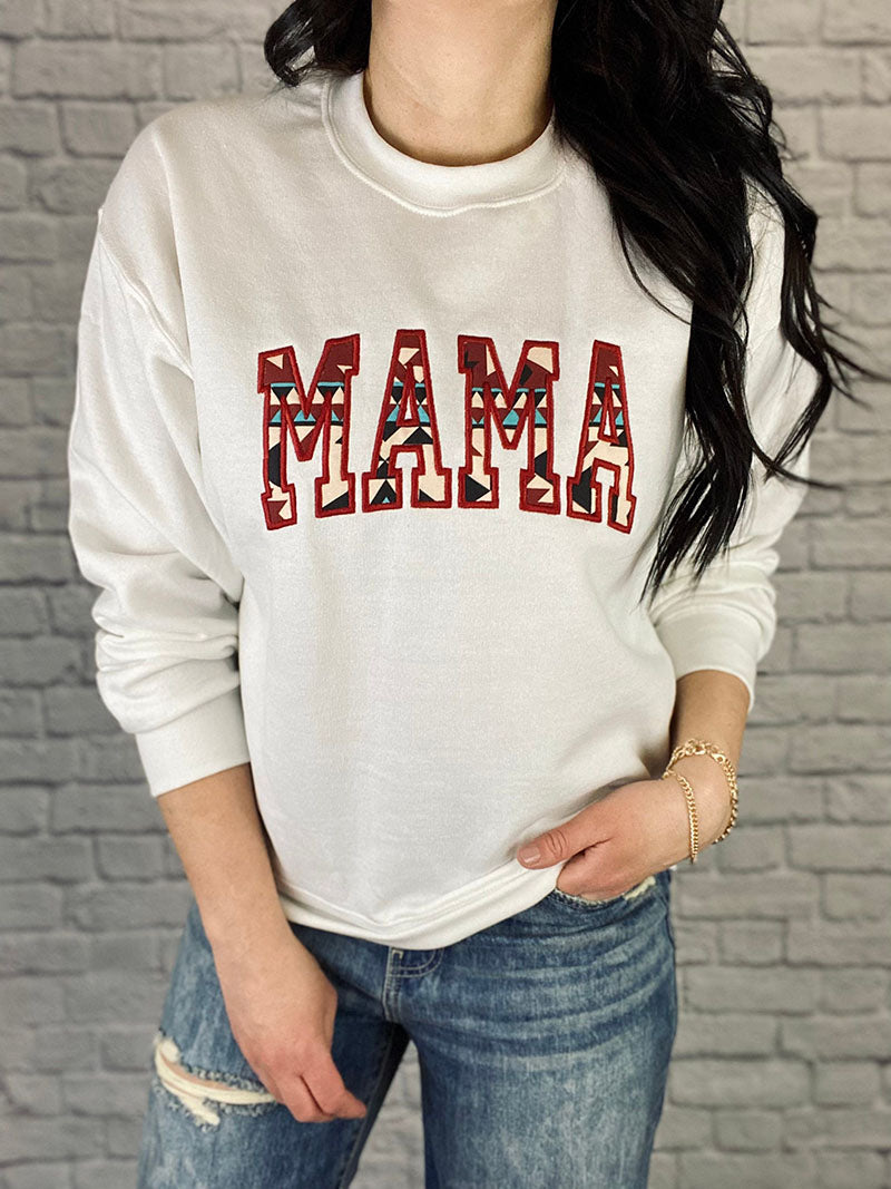 Personalized Embroidered Southwestern Aztec Mama Mom Grandma Auntie Sweatshirt Hoodie Mother's Day Gift