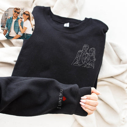 Custom Couple Portrait from Photo Sweatshirt Personalized Gifts for Couples