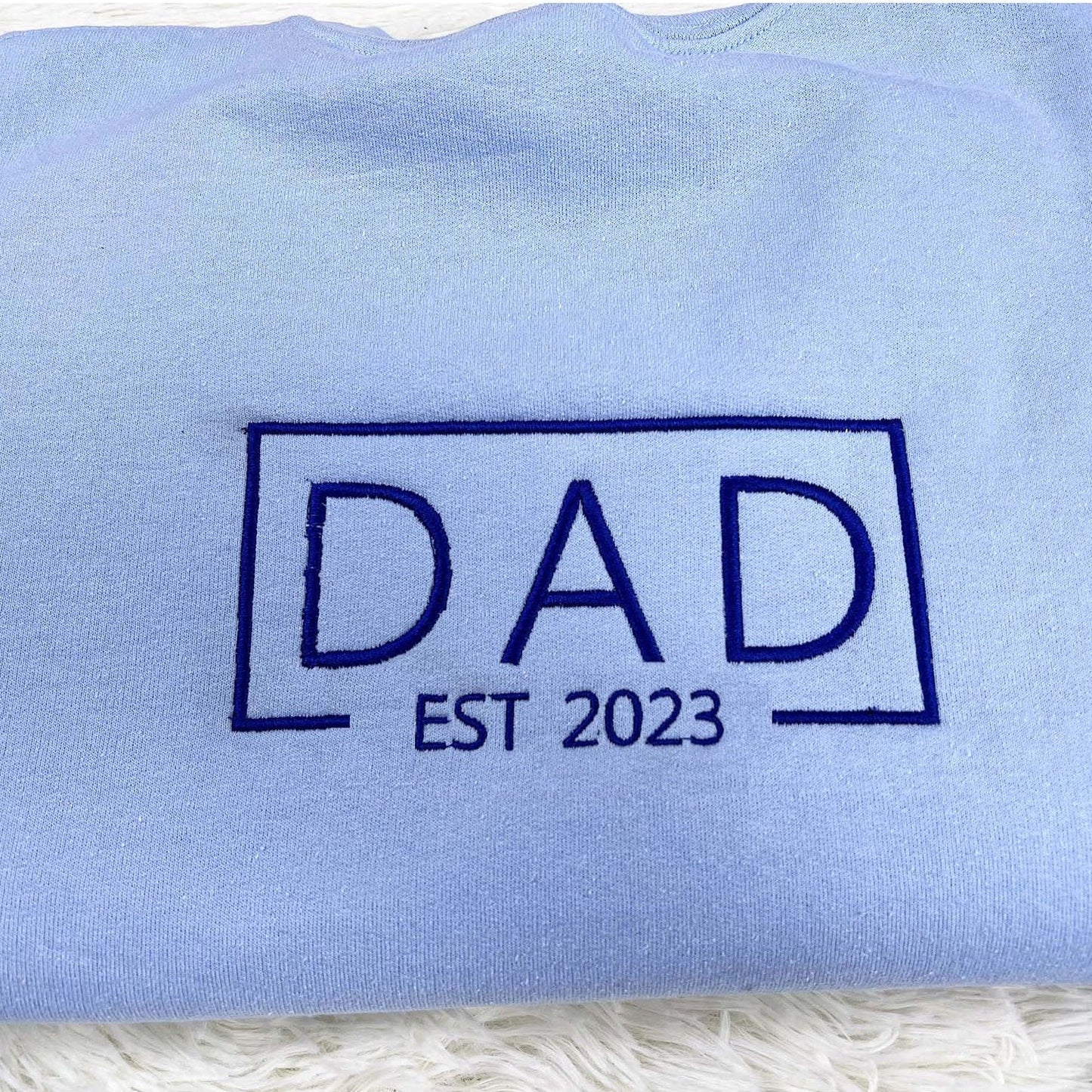 Personalized Embroidered Dad EST Sweatshirt with Kids Names on Sleeve